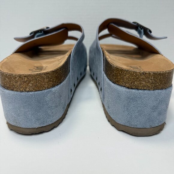 Hey Girl by Corkey's Blue Suede Platform Slip On Slide Sandals Women's 9 - Picture 7 of 10